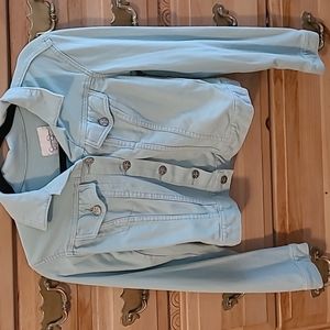 Jessica Simpson Soft, Lightweight Baby Blue Button Up Jean Jacket Size Medium
